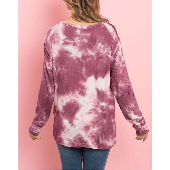Marsala Ivory Tie Dye Top {Perfect Peach} - Picture 5 of 5